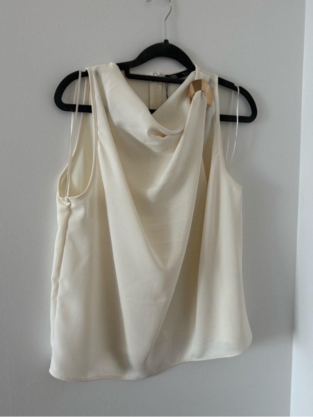 Zara Golden Appliqué SleevelessTop In Ecru Cream Size L NWT - Picture 2 of 10